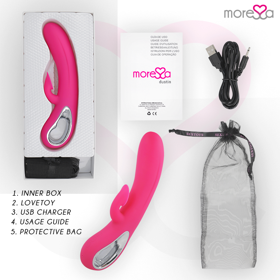 MORESSA - DUSTIN ONDAS ESTIMULANTES DO CLITÓRIS E VIBRAÇÃO PODEROSA SILICONE PREMIUM RECARREGÁVEL