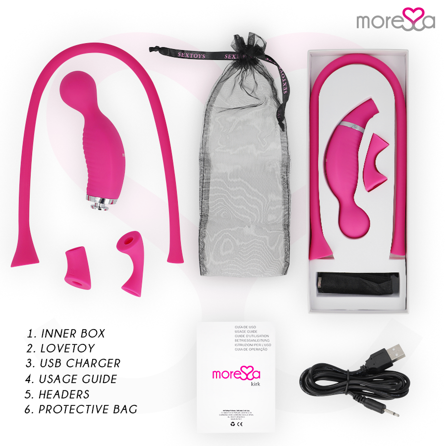 MORESSA - KIRK DUO ONDAS ESTIMULANTES + MASSAGEADOR MULTIFUNCIONAL DE SILICONE PREMIUM RECARREGÁVEL
