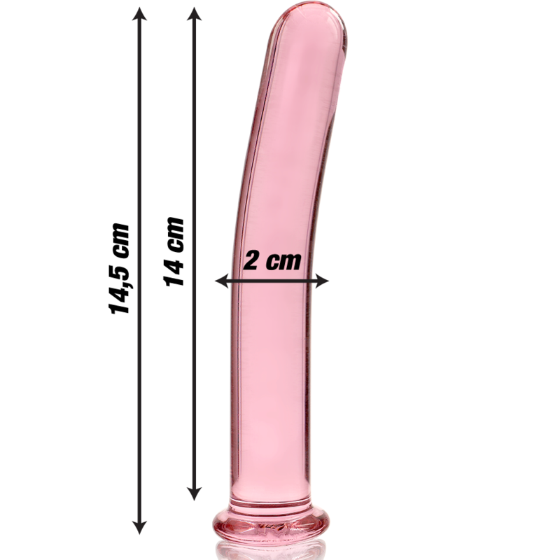 NEBULA SERIES BY IBIZA - MODELO 8 DILDO VIDRO BOROSILICADO ROSA 14.5 CM -O- 2 CM