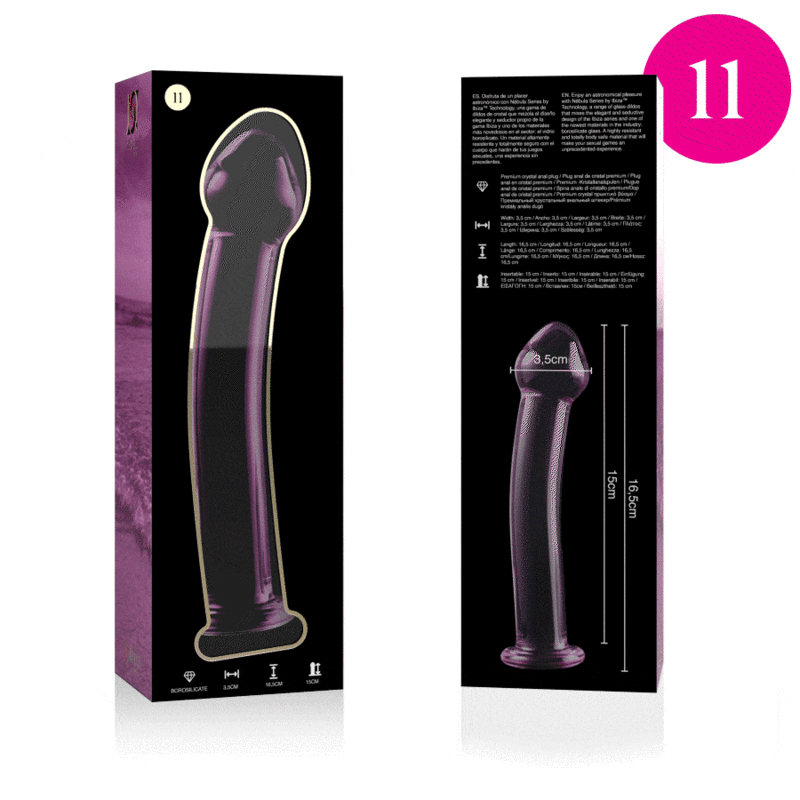 NEBULA SERIES BY IBIZA - MODELO 11 DILDO VIDRO BOROSILICADO ROSA 16 CM -O- 3 CM