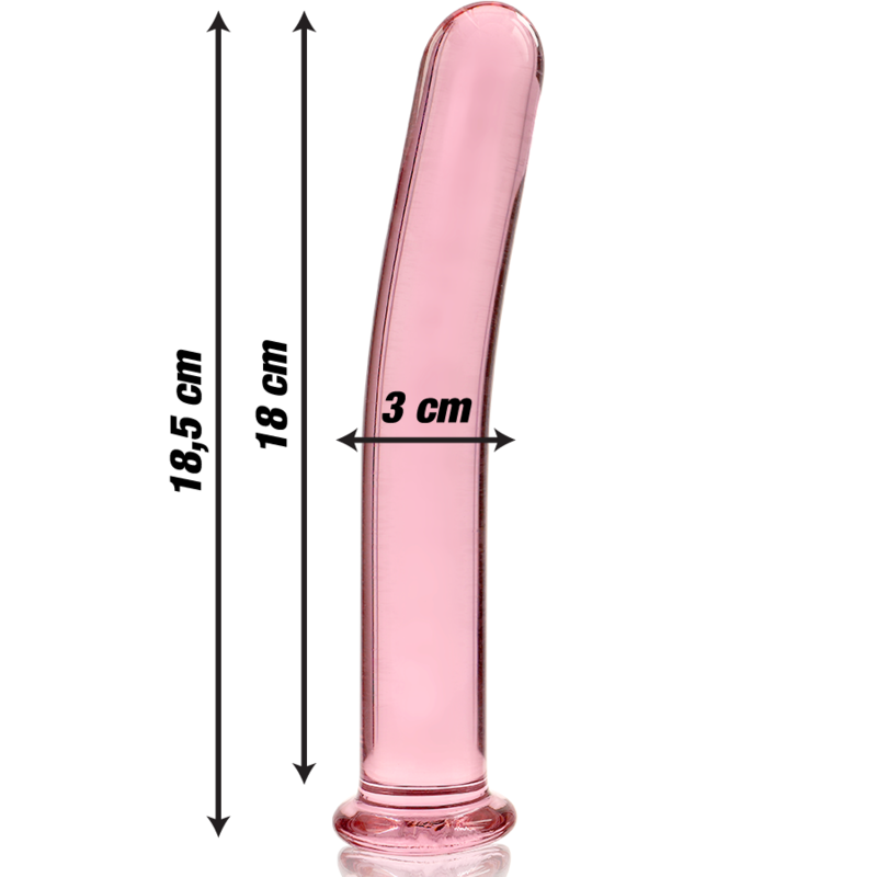 NEBULA SERIES BY IBIZA - MODELO 17 DILDO VIDRO BOROSILICADO ROSA 18.5 CM -O- 3 CM
