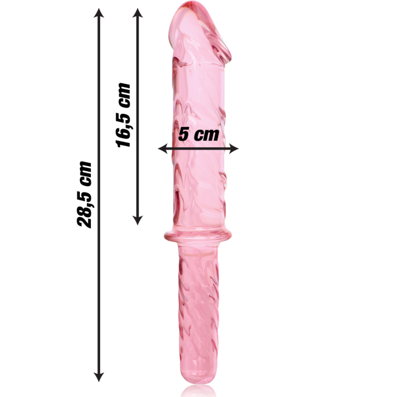 NEBULA SERIES BY IBIZA - MODELO 24 DILDO VIDRO BOROSILICADO ROSA 28.5 CM -O- 5 CM